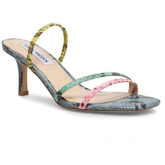 Steve Madden Loft Slide Sandals Multi Snake Print. Size 8. EUC! Animal Print - Picture 1 of 11